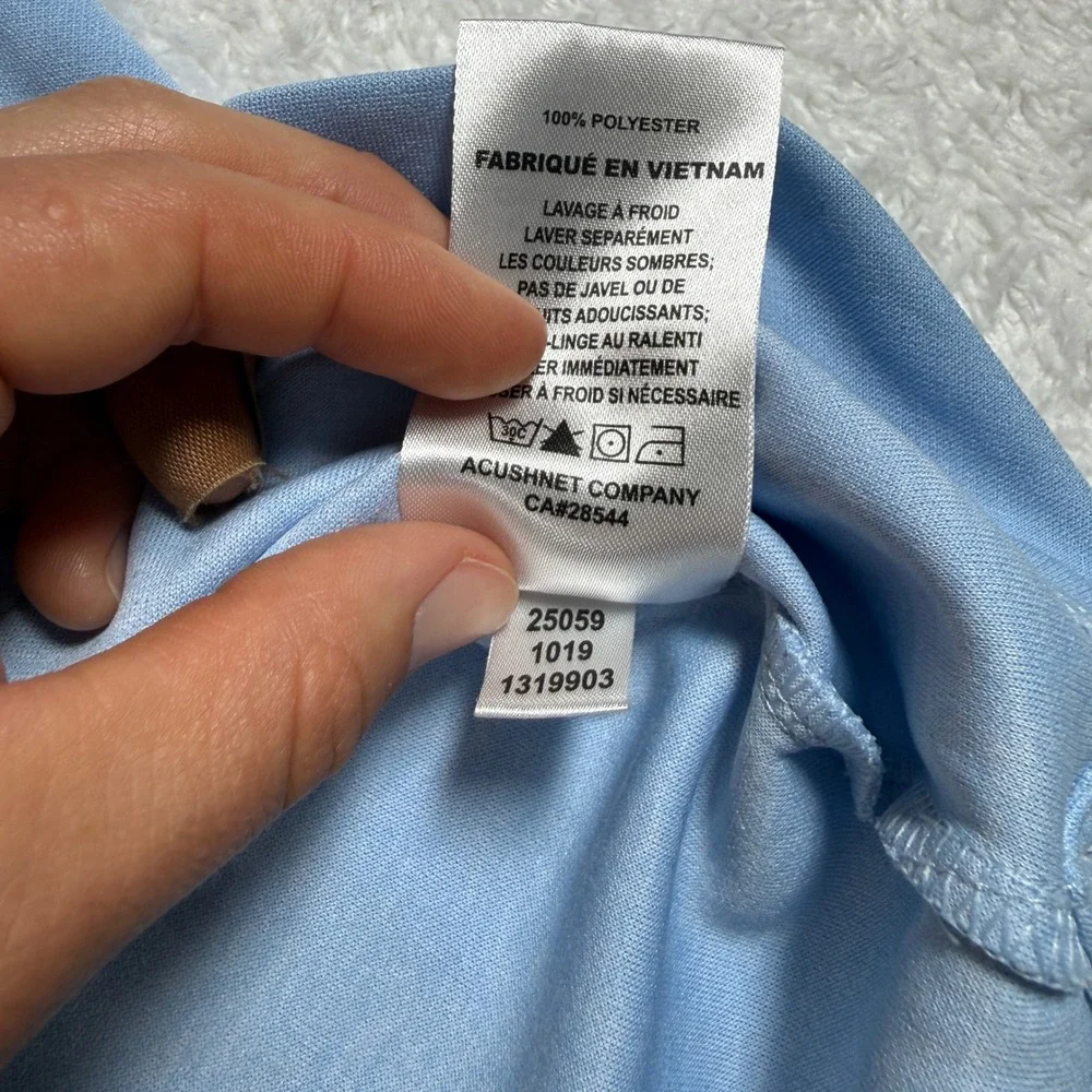 FootJoy Mens M 1/4 Zip Pullover Light Blue L/S Contrast Stitching 25059